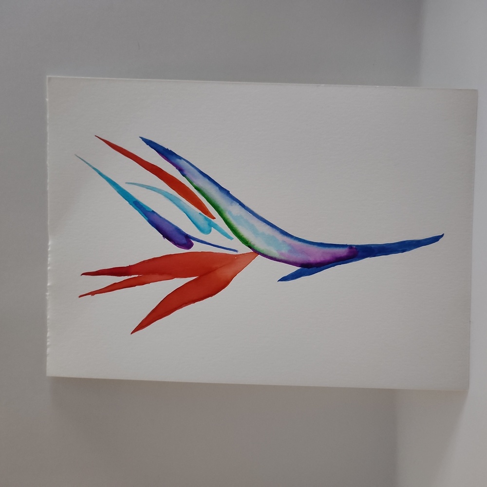 Bird of Paradise Handmade Watercolor Art